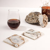 Brown Agate Square Coaster (Set of 2)