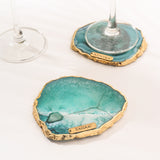 Agate Coasters- Green (Set Of 2)