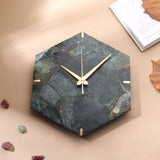 Moss Agate Hexagon Wall Clock