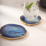 Agate Coasters- Blue (Set Of 2)