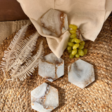 Natural Agate Hexagon Coaster (Set of 2)