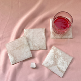 Clear Quartz Square Coaster (Set of 4)