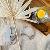 Natural Agate Round Coaster (Set of 2)
