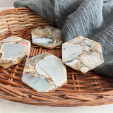 Brown Agate Hexagon Coaster (Set of 2)