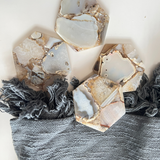 Brown Agate Hexagon Coaster (Set of 2)