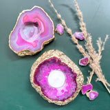 Agate Candle Holder - Pink