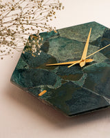 Moss Agate Hexagon Wall Clock