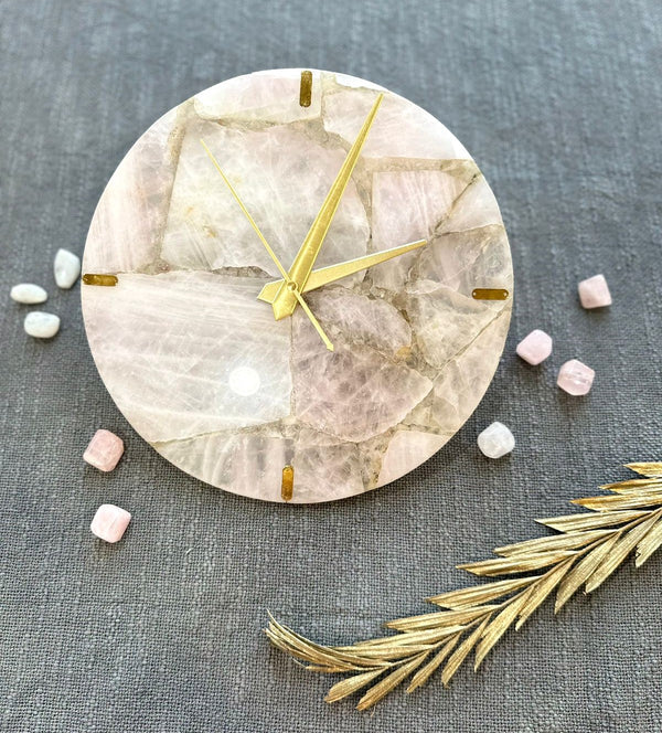 Rose Quartz Round Wall Clock