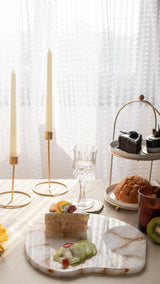 Platter - White Quartz with Gold Lining