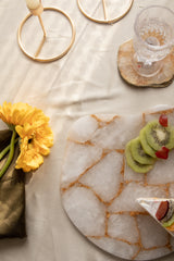 Platter - White Quartz with Gold Lining