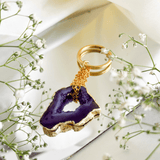 Agate Keychain- Purple