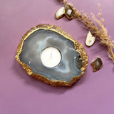 Agate Candle Holder - Natural