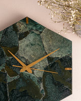 Moss Agate Hexagon Wall Clock