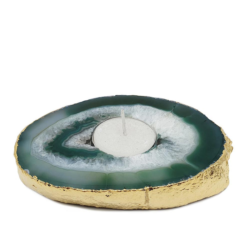 Agate Candle holder - Green